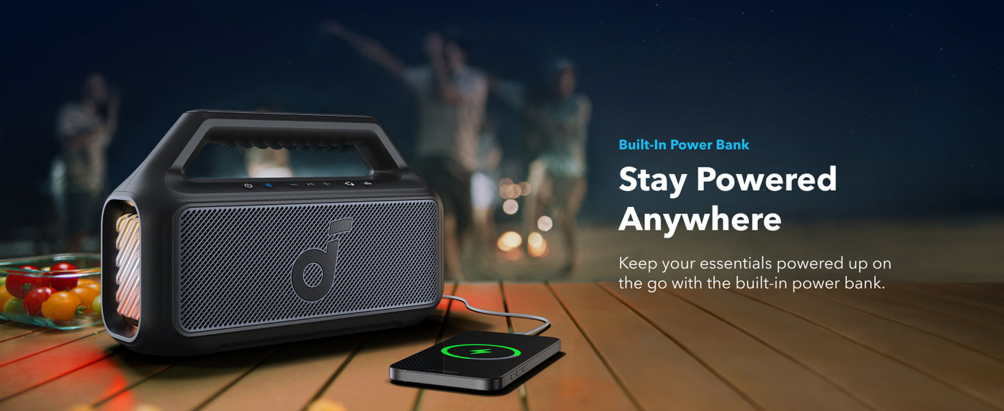 Soundcore Boom V2 Heart-Pounding Bass Wireless Bluetooth Speaker Black A3138