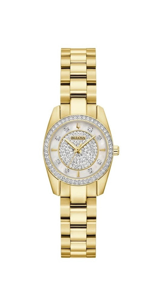 Bulova - Classic Gemmed Stainless Steel Quartz Women's Watch - 98L315