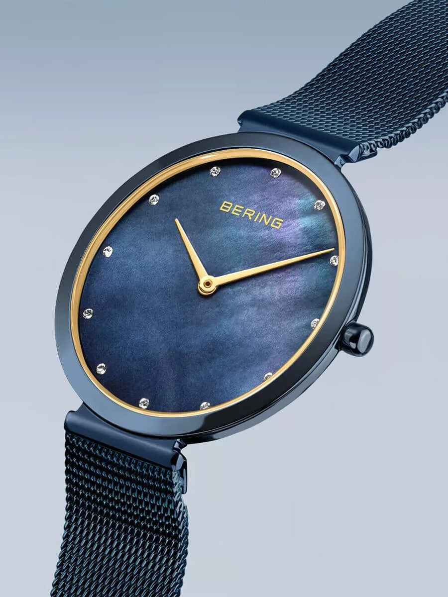 Bering - Classic Dark Blue Stainless Women's Quartz Watch - 18132-399